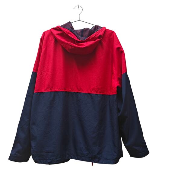 U.S. Polo Assn. Colorblock Hooded Windbreaker Jacket Red/Navy - Picture 2 of 4